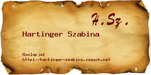 Hartinger Szabina névjegykártya